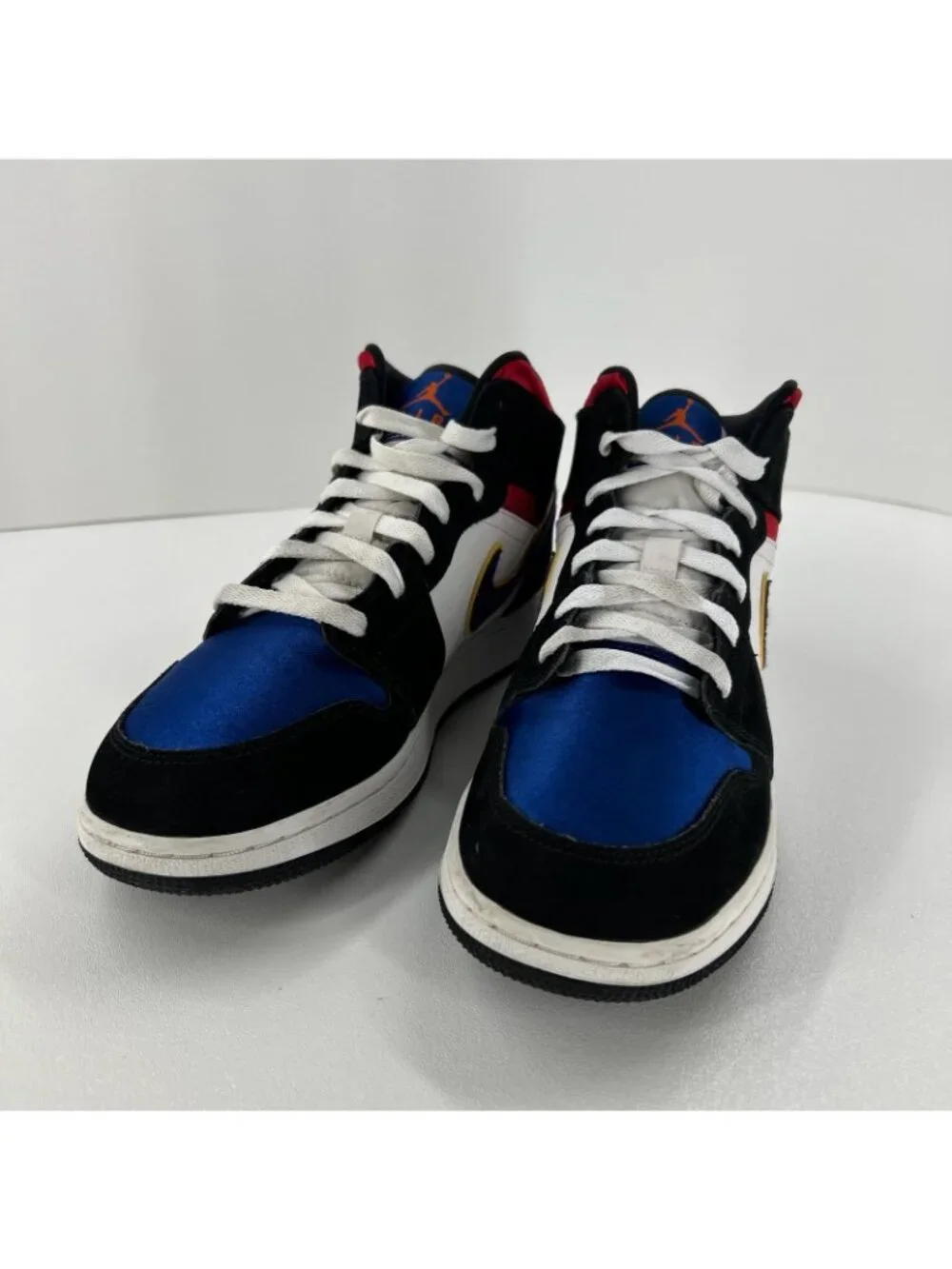 Nike Air Jordan 1 Mid SE GS Rivals Sneakers Youth Size 7 BQ6931-005 Black Blue